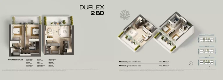 Juman 3 in Al Raha Beach by ICT Development 2 bedroom duplex layout