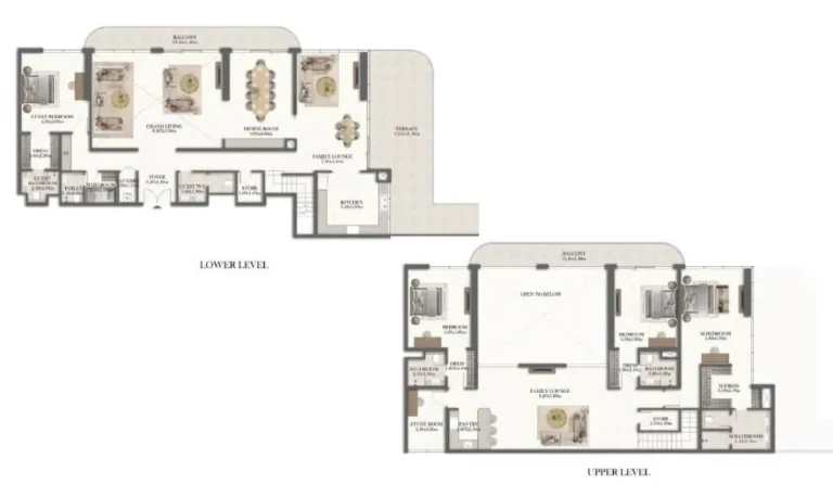 rotana residences al reem island by royal development holding 4 bedroom duplex penthouse plan