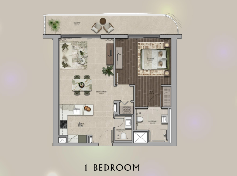 yas park place one bedroom plan