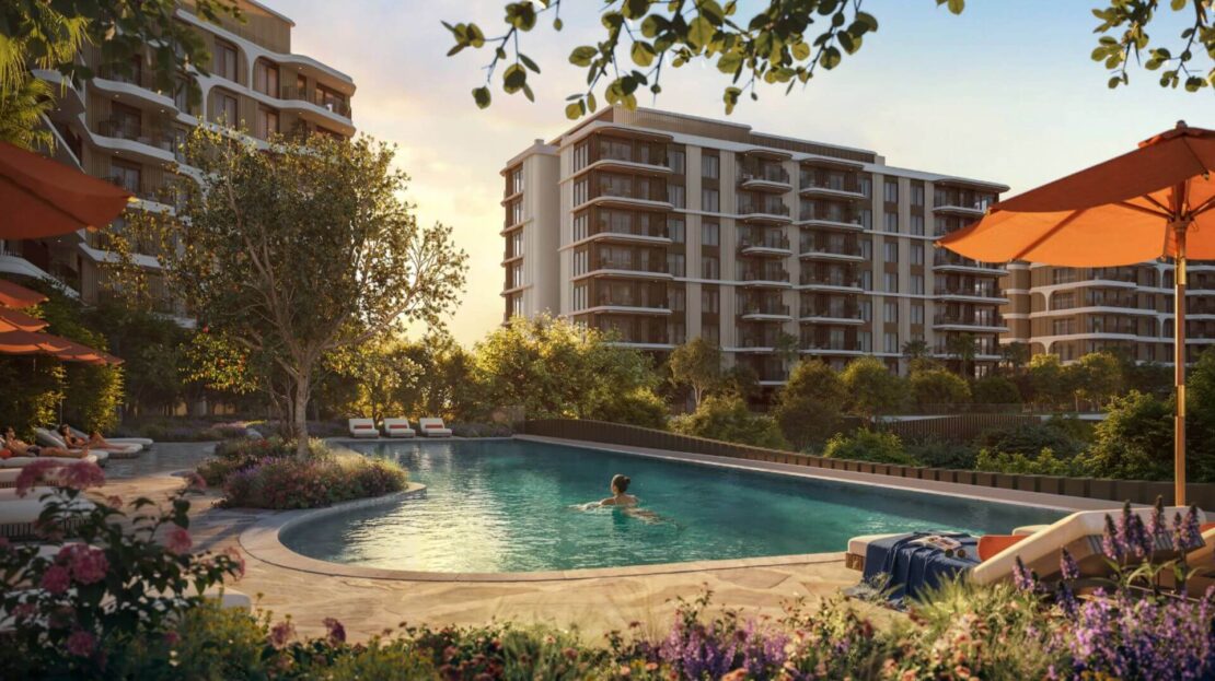 The Canopies at Yas Point Waterfront Apartments on Yas Island by Aldar pool